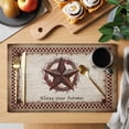 thumbnail image 2 of Western Star Retro Placemats Set of 4, Country Texas Stars Res Buffalo Plaid Placemats for Dining Table, Place Mats for Kitchen Tabletop, Waterproof Wipeable Dining Table Mats Set, 2 of 9
