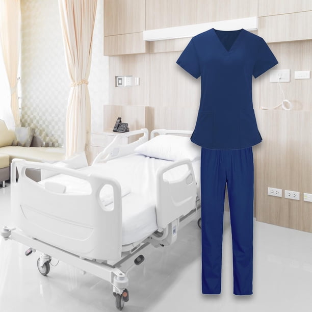 Uniforme de Enfermera perfecl traje de trabajo mujer suave pantalones con bolsillos azul SG