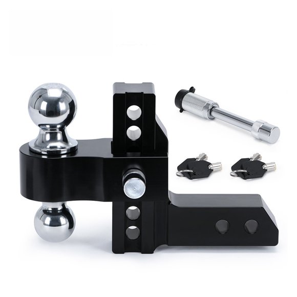 Adjustable Trailer Hitch 2" Receiver 6" Drop/Rise Drop Hitch 12500 LBS Ball Mount 2" 2-5/16" Dual Towing Ball Double Locks ,Corrosion Resistance