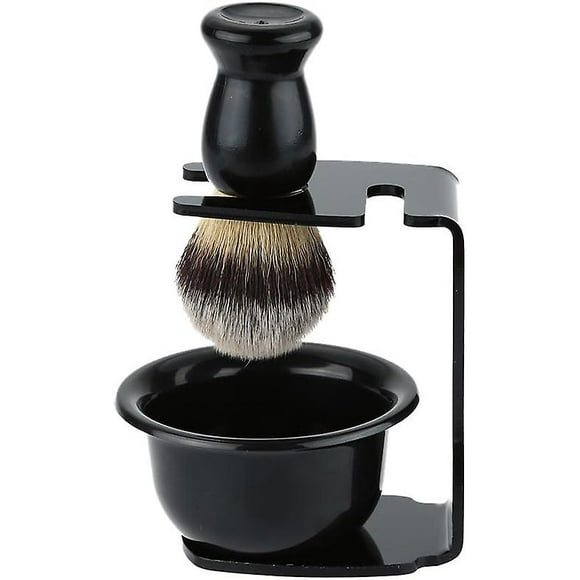 3 In 1 Shaving Brush Kit - Shaving Frame Base, Shaving Soap Bowl, and Bristle Hair Shaving Brush