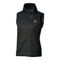thumbnail image 2 of Women's Cutter & Buck Heather Charcoal Gonzaga Bulldogs Mainsail Sweater-Knit Full-Zip Vest, 2 of 3