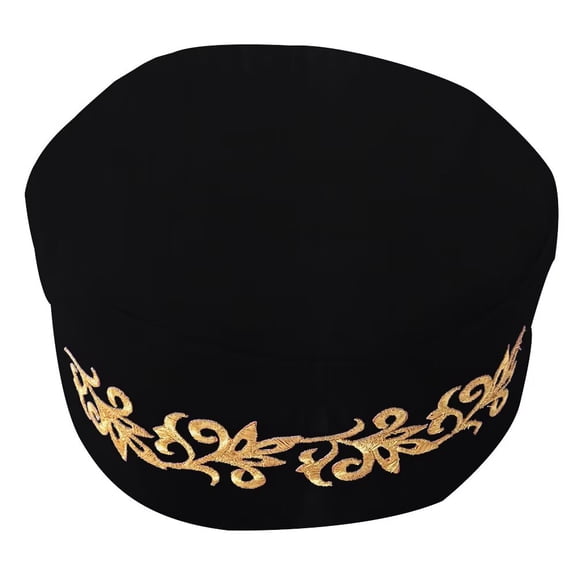 XIAOHUAGUA African Kufi Hat with Gold Embroidery Ankara Kufi Hats Men Hat Accessory Cap