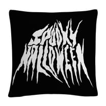 White Spooky Metal Halloween By Abc 16 X 16 Decorative Throw Pillow