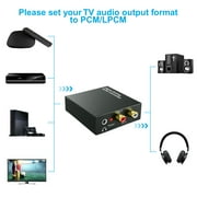 Digital to Analog Audio Converter - 96kHz Optical to RCA with Optical & Power Cable, Digital SPDIF Toslink to Stereo L/R and 3.5mm Jack DAC Converter fits for PS4 Xbox HDTV DVD Headphone