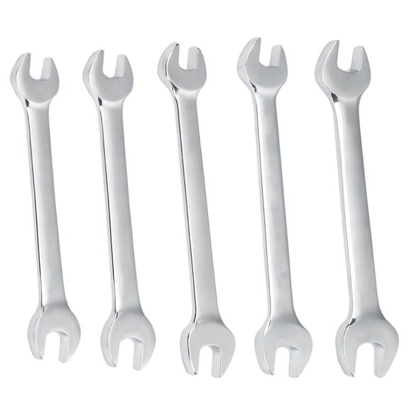 5 Pcs Metric Wrench Set, Double Open End Wrench, Wrench Set, Steel Manual Combination Wrench Set, Mirror Polished, Sizes 6-17 mm