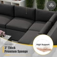 thumbnail image 6 of SOLAURA 14Pcs Outdoor Furniture Replacement Cushions, Fits 6-seat Sectional Rattan Conversation Set, Patio Water-Resistant Replacement Sofa Cushions, Grey, 6 of 7