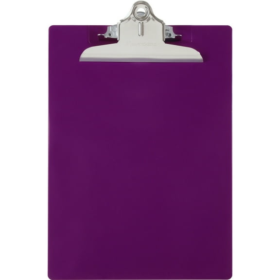 Recycled Plastic Clipboard W/ruler Edge, 1" Clip Cap, 8.5 X 11 Sheets, Purple | Bundle of 5