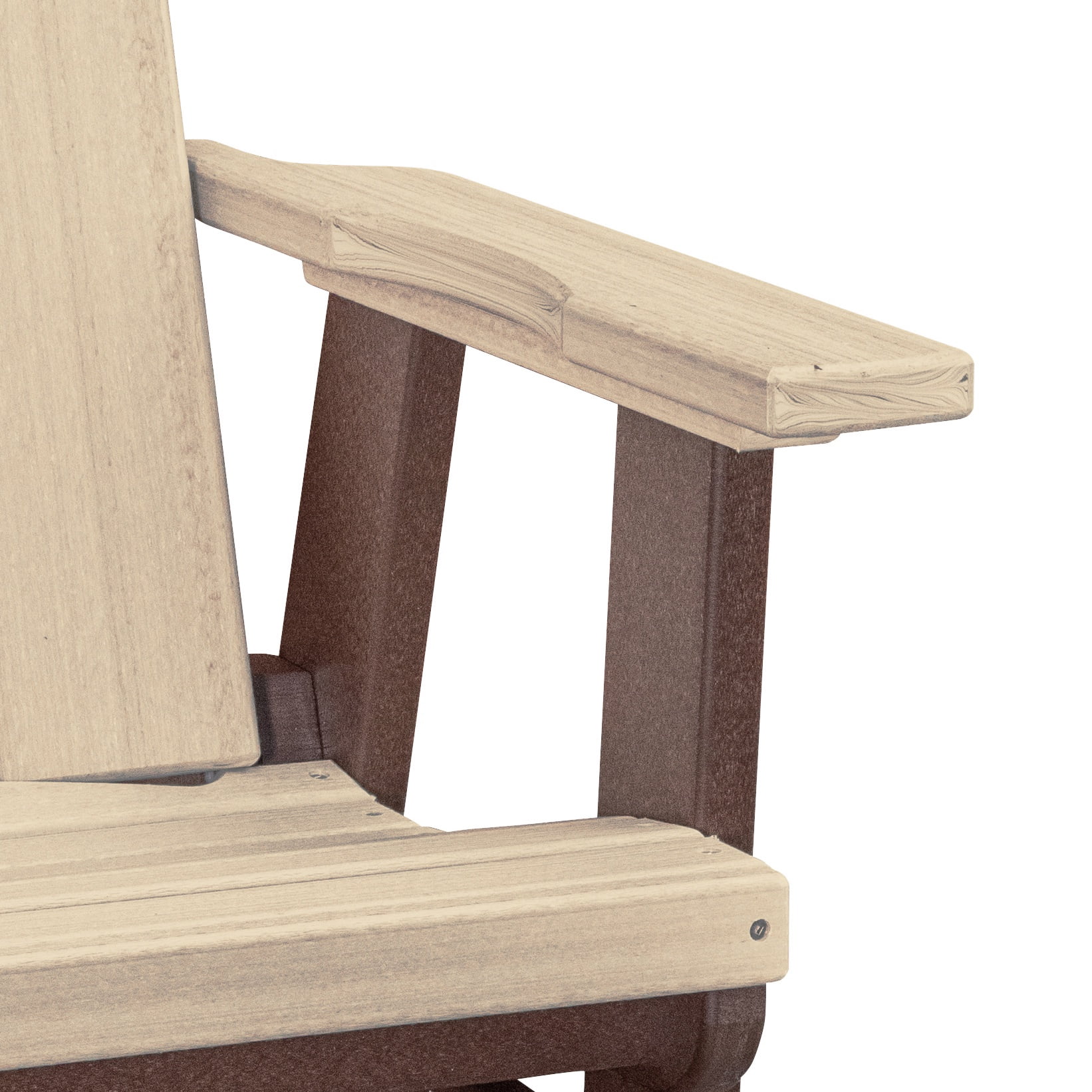 American Furniture Classics Model 416WWTB-K Brandon Double Balcony Height Glider with Center Table in Weatherwood on a Tudor Brown Base