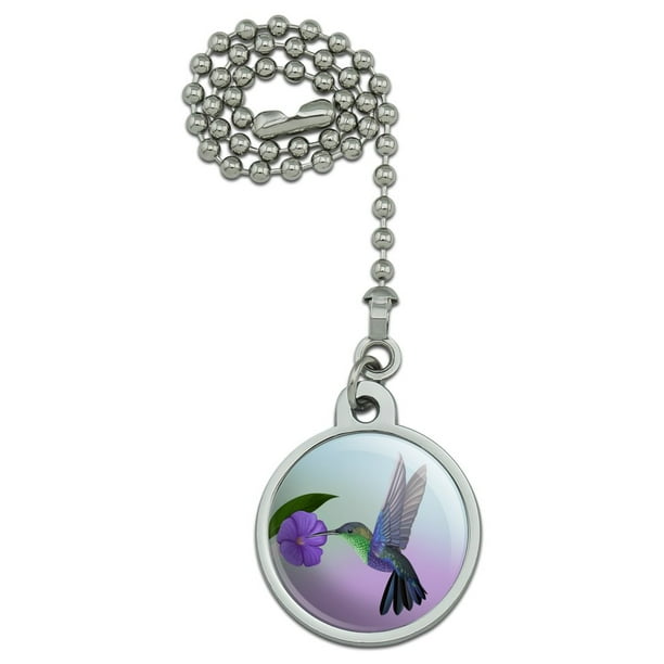 Hummingbird Crowned Woodnymph Purple Violet Ceiling Fan and Light Pull