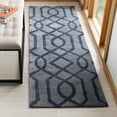 thumbnail image 3 of SAFAVIEH Soho Jarrod Geometric Wool Runner Rug, Grey/Dark Blue, 2'6" x 10', 3 of 9
