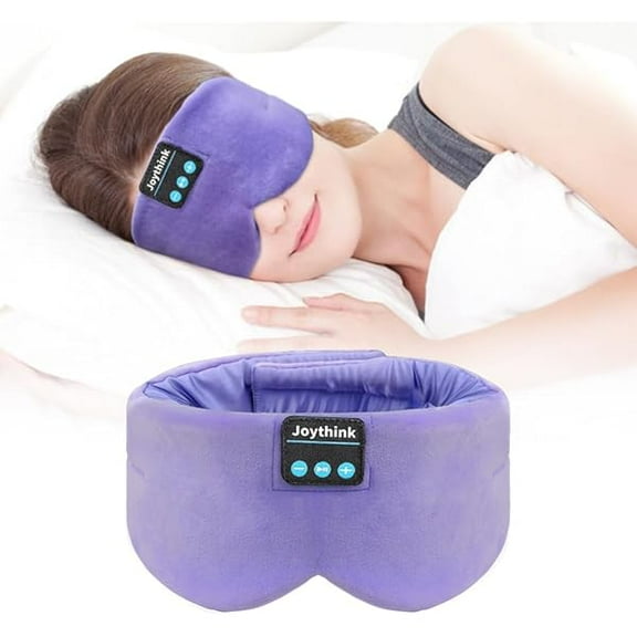Sleep Headphones Bluetooth Sleep Mask Silk Headband Earphones Bluetooth Eye Mask for Sleeping On Side Blackout Soft Sleep Earphones Music Kids Children Eye Cover Purple