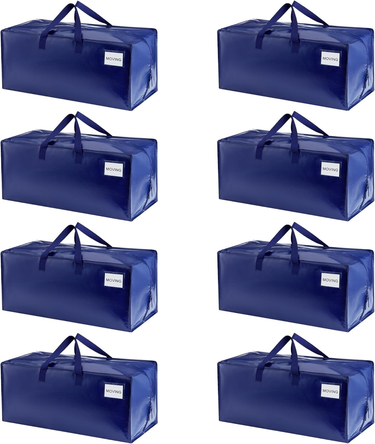 VENO 8 Pack Moving Bags w/Backpack Straps, Moving Boxes & Storage Bins Alternative, Packing Supplies, College Bags, Dorm Room Essentials Storage Bags (Blue)