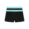 thumbnail image 4 of YiZYiF Kids Girls Low Waist Contrast Color Sports Shorts Stretchy Shorts for Dance Running Jogging Light Blue-A 6, 4 of 6