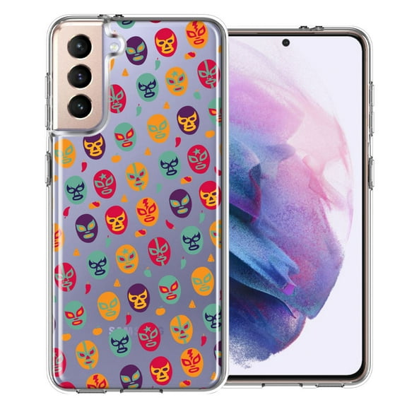 MUNDAZE For Samsung Galaxy S21 Plus Lucha Libre Masks Design Double Layer Phone Case Cover