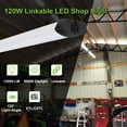 thumbnail image 2 of 4FT 120W LED Shop Light Linkable, 13000lm(400w Equivalent), 5000K Utility Shop Lights for Garages, Workshops, Basements, Hanging or FlushMount, with Power Cord and Pull Chain, ETL, Black, 2 Pack, 2 of 14