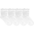 thumbnail image 2 of Jefferies Socks Womens Ruffle Cotton Knit Dress Slouch Scrunch Crew Cuff Ankle Socks 4 Pair Pack, 2 of 7