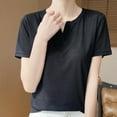 thumbnail image 2 of UAMVSH Women's V Neck T Shirts Casual Summer Short Sleeve Shirts Lightweight Comfy Loose Fit Basic Tees Trendy Outfits, 2 of 5