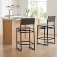 thumbnail image 3 of CHITA 24" Faux Leather Bar Stools Counter Height with Sling-style Back & Metal Base, Adjustable Height, Gray, 3 of 16