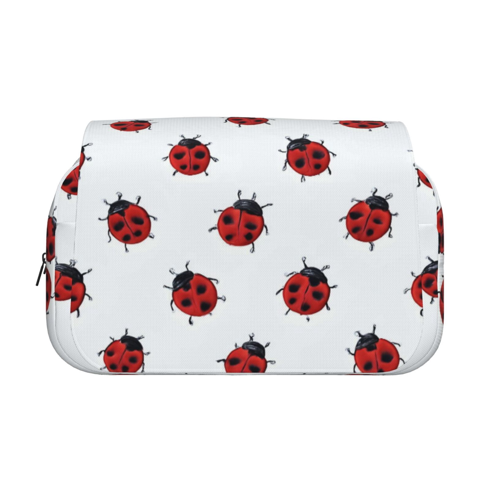 Large-Capacity Flip-Top Double-Layer Pencil Case, Multi-Functional Pocket Pen Case, Durable Stationery Organizer Ladybug On An White Background (6)