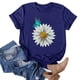 thumbnail image 5 of Gibobby Playera de Manga Corta Casual Suave Top informal con estampado Floral para mujer, camiseta manga corta con cuello redondo, camiseta elegante holgada, b(Azul,M), 5 of 5
