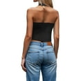 thumbnail image 4 of ZQUUVOU Tank Top For Women V-Neck Halter Back Open Tops (Black,3XL), 4 of 7