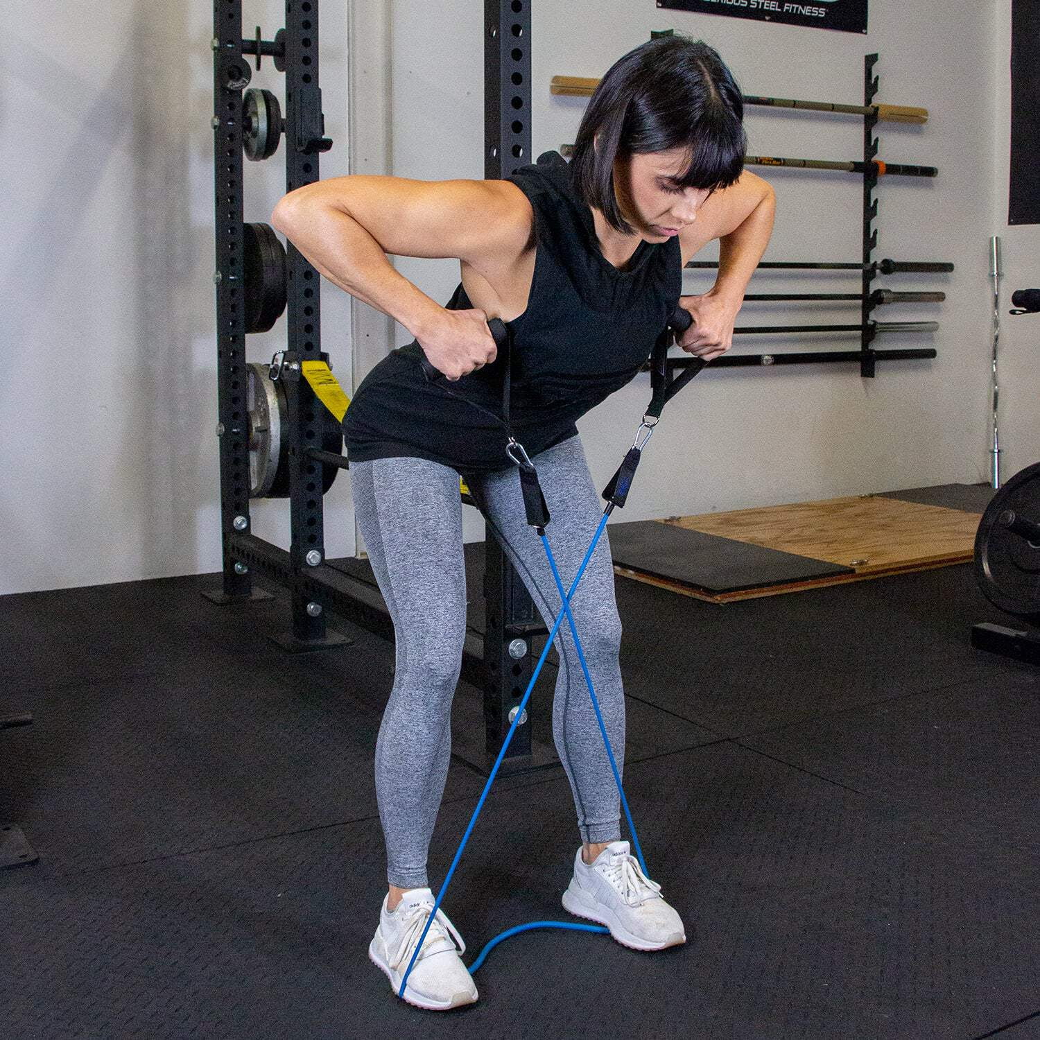 Serious Steel Fitness Resistance Tube Band Set Includes Handles, Door Anchor and Ankle Straps (Latex)