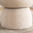 thumbnail image 5 of YOUNIKE Upholstered Armless Accent Chair, Swivel Vanity Stool With Wingback, Boucle Fabric Make-up Chair, Beige, 5 of 16