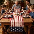 thumbnail image 5 of Tepsmf Independence Day Table Flag Red White Blue Star Striped Floral Print Dining Table Decoration, 5 of 6
