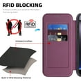 thumbnail image 4 of Dteck for iPhone 12 Pro Max Case Wallet with Card Holder, Compatible with MagSafe, PU Leather Flip Folio with RFID Blocking Stand Shockproof Phone Cover,Purple, 4 of 8