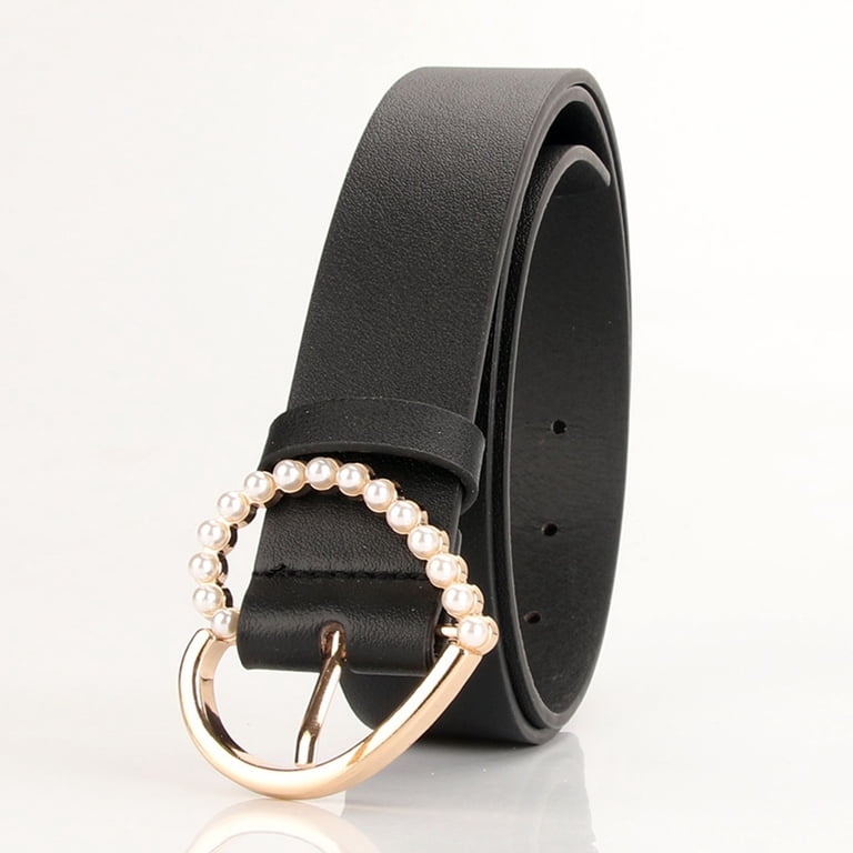 Leather Belt with Pearl & Heart Keepers, Adjustable Sizing, Fashion Accessory Jdlsppl Women main image 2
