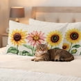 thumbnail image 3 of Spring Sunflower Pillow Covers 2 Pack Floral Leaf Pillowcase Waterproof Outdoor Throw Pillow Cover for Patio Balcony Rectangular Cushion 20”x12”, 3 of 9