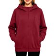 thumbnail image 6 of Levmjia Women's Hoodie Sweatshirt Asymmetric Zip Pocket Long Sleeve Casual Loose Fit Pullover with Drawstring for Fall Winter, 6 of 7