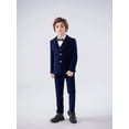 thumbnail image 2 of Wehilion Boys Velvet Blue Suits 5 Piece Slim Fit Dress Suit Set for Wedding, 2 of 6