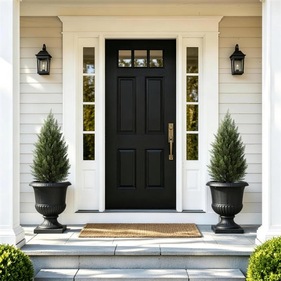 OLIVIVI Artificial Topiary Cedar Trees 3FT Tall 2 Set, Indoor Faux Pine Shrubs Plants, Realistic Fake Plants Outdoor Front Porch Decor, Artificial Bushes Cypress for Home Front Door Offices