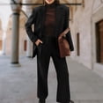thumbnail image 4 of Pantalones Trajes de traje de dos piezas para mujer Conjuntos de traje casual de negocios de color sólido Primavera Otoño Kuymtek Negro T L para Mujer, 4 of 6