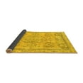 thumbnail image 2 of Ahgly Company Indoor Round Abstract Yellow Modern Area Rugs, 4' Round, 2 of 4