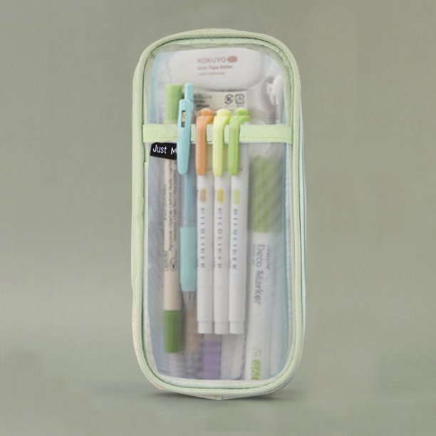 Diseño Simple Estuche De Lápices Transparente Caja De Papelería Bolsa De Papelería Examen Examen De Ingreso A La Escuela Secundaria Especial Bolsa De Lápices De Gran Capacidad,5 Colores Disponibles