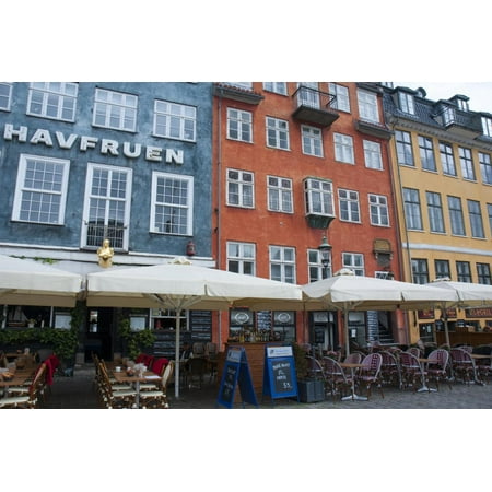Crowds at Cafes and Restaurants, Nyhavn, Copenhagen, Denmark Print Wall Art By Inger