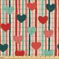 thumbnail image 2 of Ambesonne Valentine's Day Fabric by the Yard Upholstery, Pastel Hearts Art, 5 Yards, Scarlet Pale Teal and Blush, 2 of 5