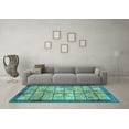 thumbnail image 3 of Ahgly Company Indoor Round Abstract Turquoise Blue Modern Area Rugs, 7' Round, 3 of 4