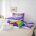 thumbnail image 5 of Erosebridal Cartoon Animal Unicorn Bedding Twin Size,Rainbow Stars Print Bed Set,Dreamy Purple Bedding Sets Twin Size,Super Cozy Room Decorative Reversible,7pcs, 5 of 7