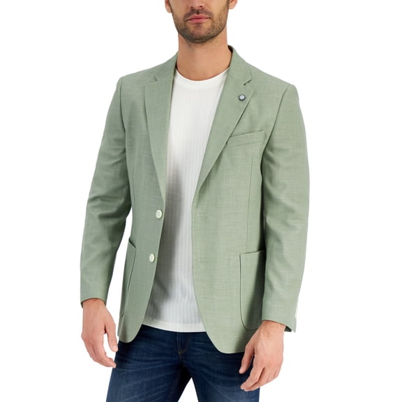 Nautica Mens Modern fit Linen Sport Coat Blazer 38 R Green Solid