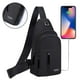 thumbnail image 2 of Bolsa de mensajero de los hombres Correa para el hombro Bolsa de mensajero de pecho con agujero USB y auriculares Agujero Senderismo Mochila Multiusos, 2 of 7