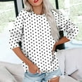 thumbnail image 6 of MELDVDIB Womens Polka Printed Sweatshirt Fall Winter Long Sleeve Hoodless Sweatshirt Fashion Casual Crewneck Pullover Tops with Pocket, 6 of 6