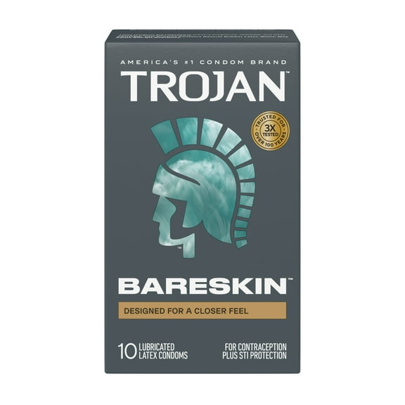 Trojan Bareskin Premium Thin Lubricated Condoms - 10 Count