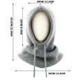 thumbnail image 3 of Hooded Scarf Hat Snoods for Women Winter Neck Warmer Hood Hat Knit Cap Men Neck Gaiters Pullover Knitted Hat With Drawstring, 3 of 5