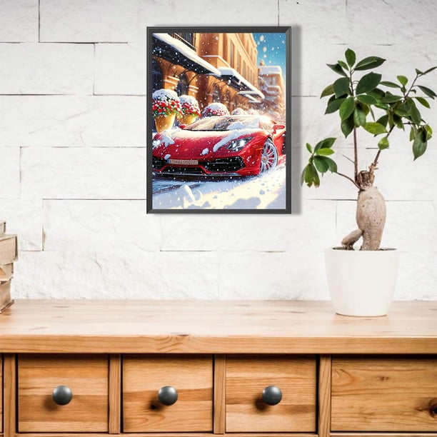 Cuadros Decorativos 5D bricolaje ronda completa taladro diamante pintura coche Kit arte decoración del hogar (QQ313) Wdftyju embutido en tela