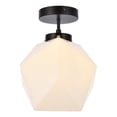 thumbnail image 3 of Lawrence 1 light black and white glass flush mount, 3 of 5