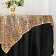 thumbnail image 5 of Efavormart 72"x72" Rose Gold Wave Embroidered Sequin Table Overlay, Sparkly Square Table Topper, 5 of 5