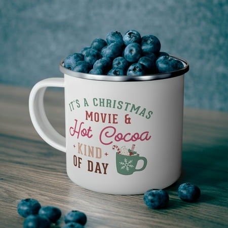 

Hot cocoa hot chocolate Christmas themed Enamel Camping Mug